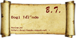 Bogi Tünde névjegykártya